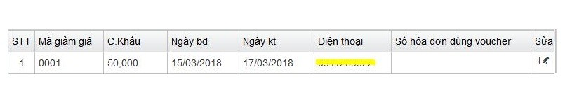 Giao diện viva khi up excel phát hành voucher