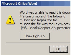 Lỗi trên file word