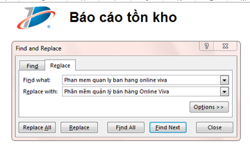 Hướng dẫn tìm kiếm và thay thế trong excel
